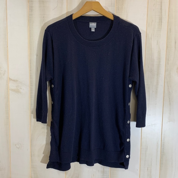New York & Company Sweaters - Soho New York and Co Navy Blue Sweater Button Side
